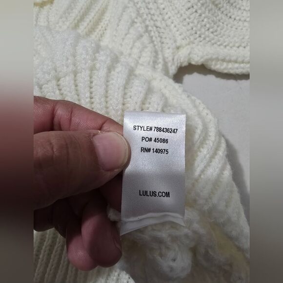 Lulus Carmichael Ivory Off-the-Shoulder Knit Sweater Size Small - Picture 10 of 10